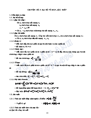 Bài tập Toán Lớp 11 - Chuyên đề 5 Đại số tổ hợp, xác suất - Vũ Tuấn Anh